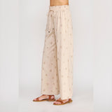 BEACH BUMMIN SEASHELL PRINT LINEN PANTS