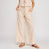 BEACH BUMMIN SEASHELL PRINT LINEN PANTS