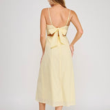 LOSE MY BREATH YELLOW EYELET MIDI DRESS