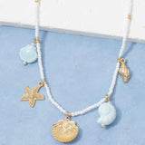 TRACEY SEA LIFE BEADED CHARM NECKLACE