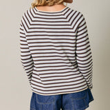 NEVER LET YOU GO STRIPED KNIT SWEATER
