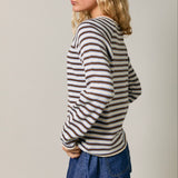 NEVER LET YOU GO STRIPED KNIT SWEATER