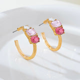 ROSIE PINK RHINESTONE HOOP EARRINGS