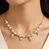 CHLOE PINK SEA LIFE CERAMIC BEAD NECKLACE
