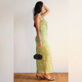 LITTLE BIT OF LIME FLORAL MIDI DRESS