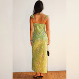 LITTLE BIT OF LIME FLORAL MIDI DRESS