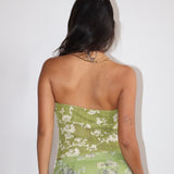 IN TRANSITION GREEN KNIT STRAPLESS TOP