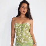 IN TRANSITION GREEN KNIT STRAPLESS TOP