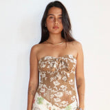 IN TRANSITION BROWN KNIT STRAPLESS TOP