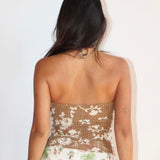 IN TRANSITION BROWN KNIT STRAPLESS TOP