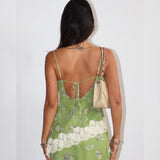GRASS IS GREENER ASYMMETRICAL LACE TANK TOP