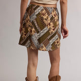 KEEP UP SCARF PATTERN MINI SKIRT