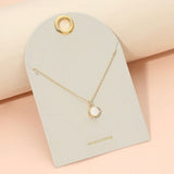 18K GOLD MOTHER OF PEARL PENDANT NECKLACE