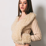 ITS FAUX ZIP UP KNIT SWEATER