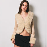 ITS FAUX ZIP UP KNIT SWEATER