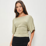 GO WITH THE FLOW GREEN TOP