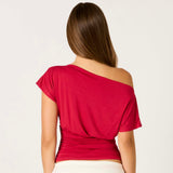 ON MY MIND FOREVER RED ONE SHOULDER TOP