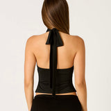 CALL ME OBSESSED BLACK MOCK NECK TOP