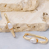 MORGAN PEARL OVAL HOOP EARRINGS