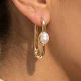 MORGAN PEARL OVAL HOOP EARRINGS
