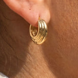 GOLD DIPPED CHUNKY HOOP EARRINGS