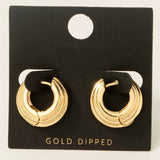 GOLD DIPPED CHUNKY HOOP EARRINGS