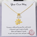 18K GOLD DIPPED TRIPLE PEARL NECKLACE