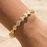 GOLD STAINLESS SEASHELL CUFF BRACELET