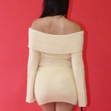 LITTLE BIT OFF YELLOW KNIT OFF SHOULDER TOP