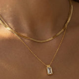 ASH GOLD LAYERED RHINESTONE NECKLACE