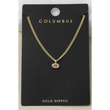 GOLD DIPPED OVAL BEZEL RHINESTONE NECKLACE