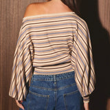 FIRST DAY STRIPED KNIT DOLMAN TOP
