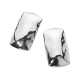 STAINLESS STEEL HAMMERED STATEMENT EARRINGS
