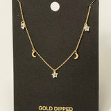 GOLD DIPPED STAR & MOON CHARM NECKLACE