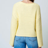 BUTTERED UP YELLOW KNIT SWEATER