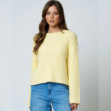 BUTTERED UP YELLOW KNIT SWEATER