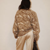WILD SIDE BROWN ZEBRA PRINT SWEATER