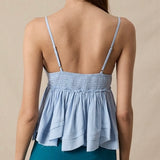 ALWAYS FIRST BLUE RUFFLE TANK TOP