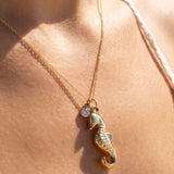 GOLD STAINLESS STEEL SEAHORSE NECKLACE