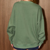 GIVING TREE GREEN EMBROIDERED SWEATSHIRT