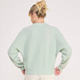 BRIGHT & EARLY MINT COLLARED KNIT SWEATER