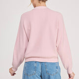 BRIGHT & EARLY PINK COLLARED KNIT SWEATER