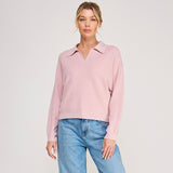 BRIGHT & EARLY PINK COLLARED KNIT SWEATER