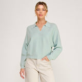 BRIGHT & EARLY MINT COLLARED KNIT SWEATER