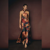 NIGHT AT THE MUSEUM FLORAL SELF TIE MAXI DRESS