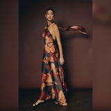 NIGHT AT THE MUSEUM FLORAL SELF TIE MAXI DRESS