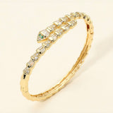 MEDUSA GOLD RHINESTONE SNAKE CUFF BRACELET