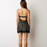 COMPARE & CONTRAST POLKA DOT MINI DRESS