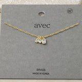 LUNA GOLD TRIPLE CHARM TWISTED NECKLACE