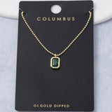GOLD DIPPED EMERALD GREEN NECKLACE